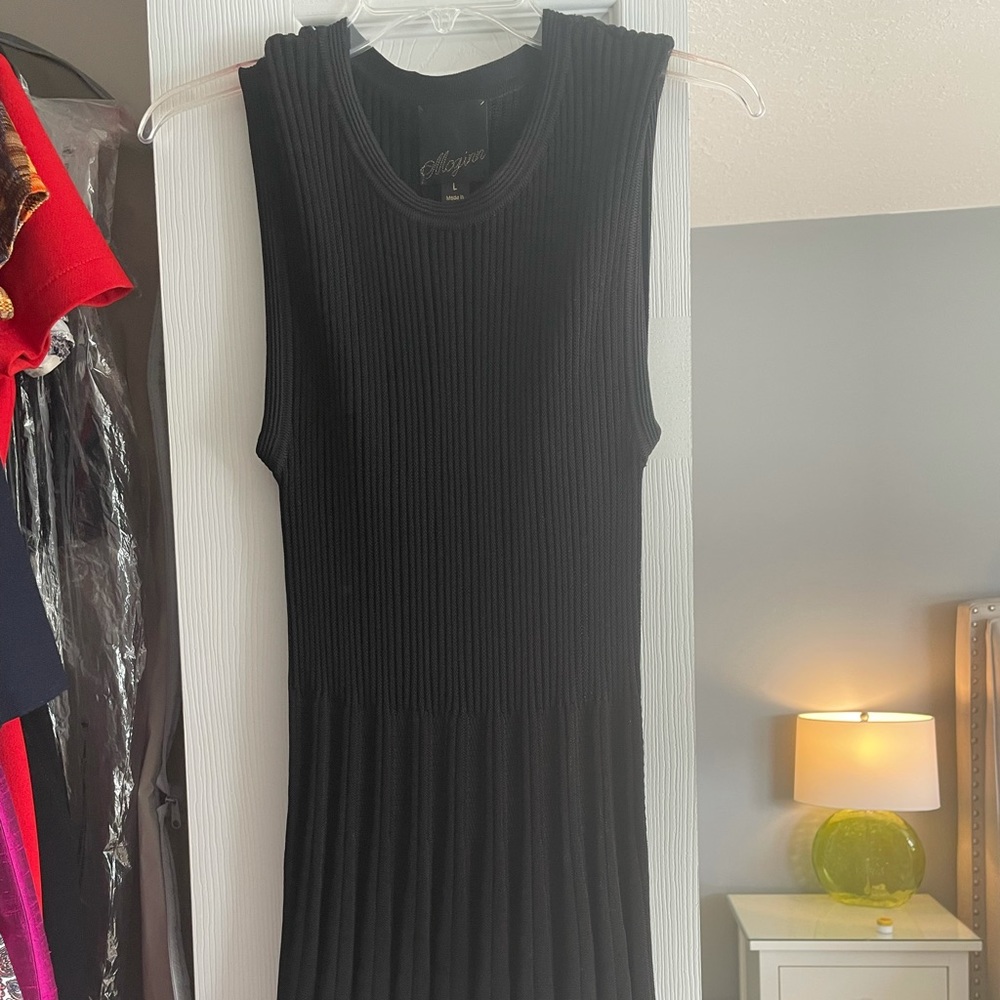 McGinn Black Ribbed Dress Size Large